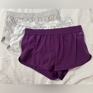 BUNDLE OF 3! DSG Women's Stride Shorts in Purple, Camo, and Grey